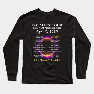 Front Printed Port Clinton Ohio Great American Eclipse Tour April 8, 2024 Long Sleeve T-Shirt